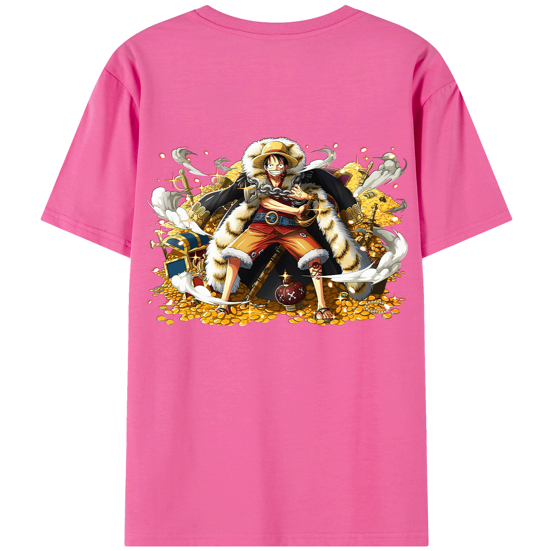 ワンピース モンキー・D・ルフィ ONE PIECE Monkey D. Luffy レディース半袖Tシャツ(バックプリント)